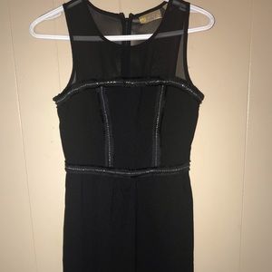 Black Mini Dress With Mesh Detail